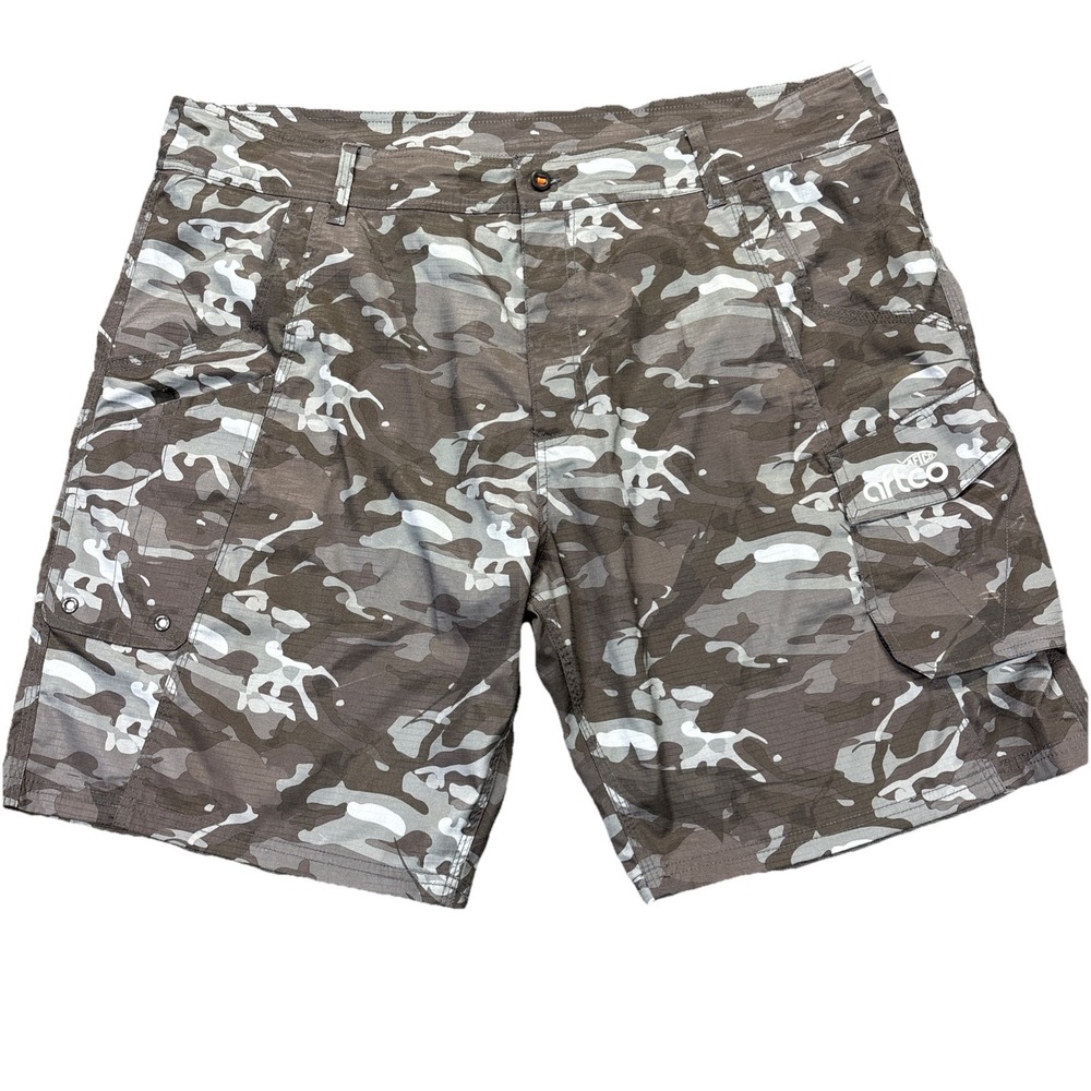 Aftco‎ Shorts Mens 42 Camo Tactical Ripstop Cargo Pocket Stretch Fishing Outdoor
